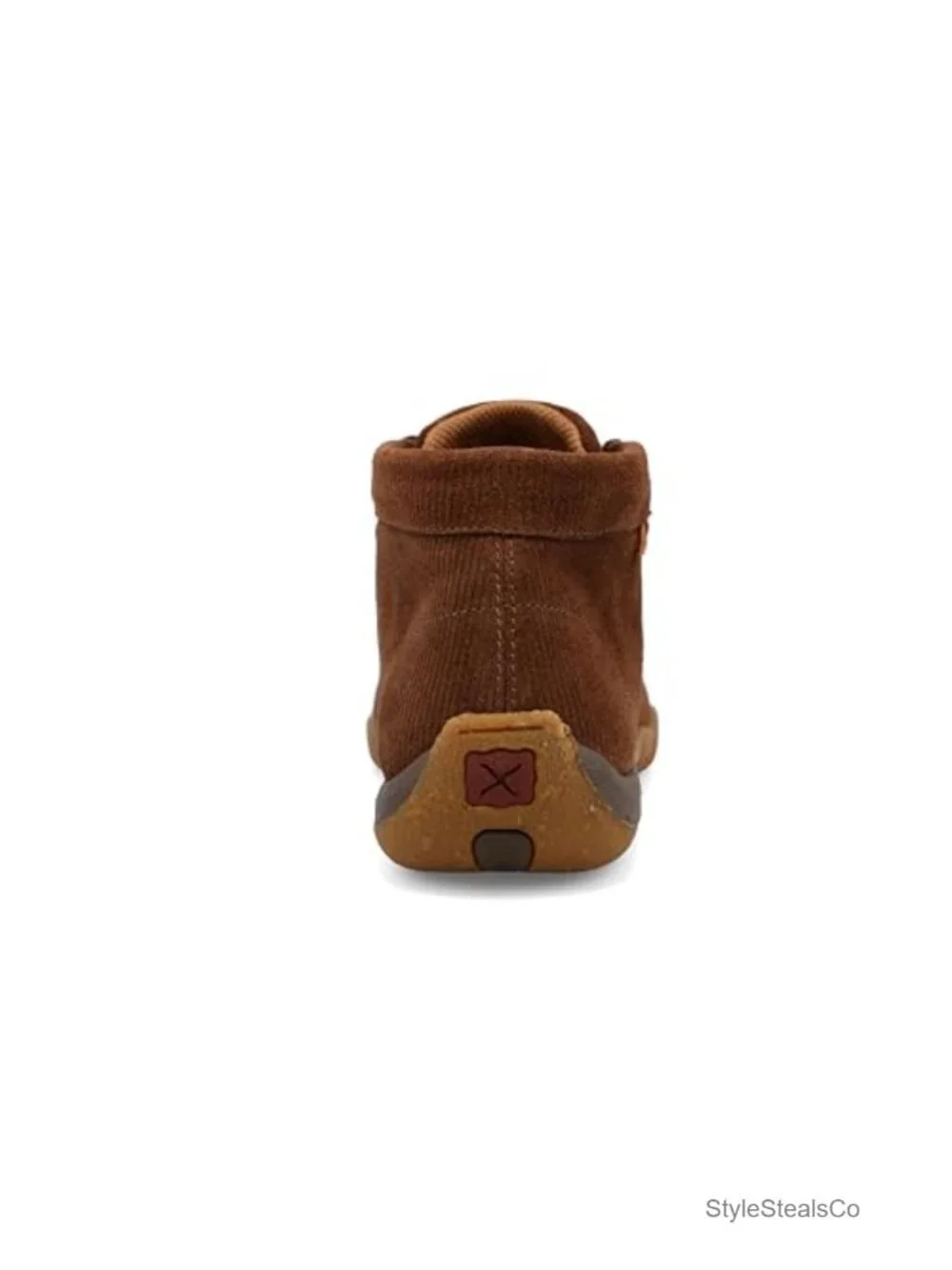 Laser-etched suede leather chukka driving moc boot with cushioned footbed